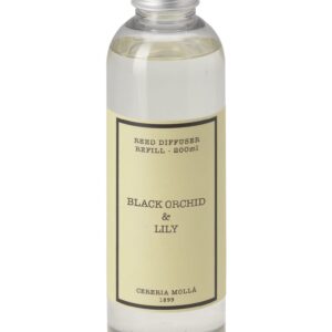 RECAMBIO de MIKADO Premium. BLACK ORCHID & LILY. Ambientador de hogar COLECCI?N BOUTIQUE de CERERIA MOLLA. Envase 200 ml.